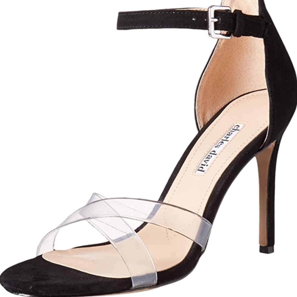 Charles David clear strap heel dress shoes